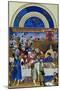 January: Banquet Scene by the Limbourg Brothers (Facsimile Manuscript)-null-Mounted Giclee Print