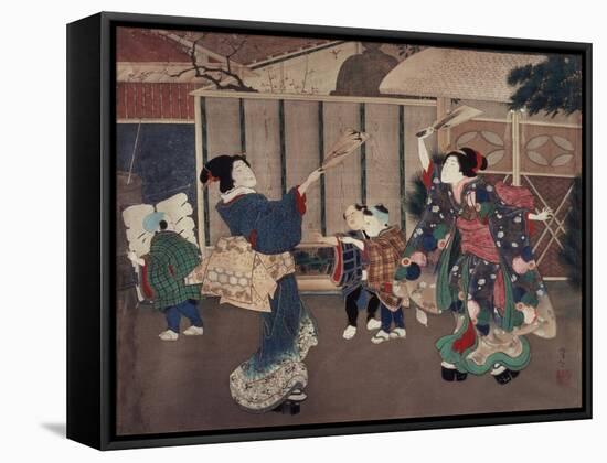 January: Celebrating the New Year, 1860s-Tsukioka Yoshitoshi-Framed Stretched Canvas