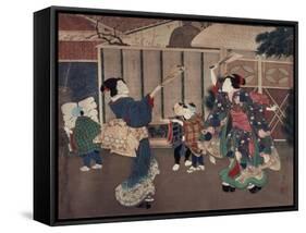 January: Celebrating the New Year, 1860s-Tsukioka Yoshitoshi-Framed Stretched Canvas