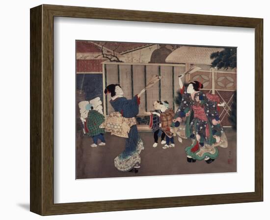 January: Celebrating the New Year, 1860s-Tsukioka Yoshitoshi-Framed Giclee Print