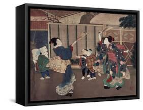 January: Celebrating the New Year, 1860s-Tsukioka Yoshitoshi-Framed Stretched Canvas