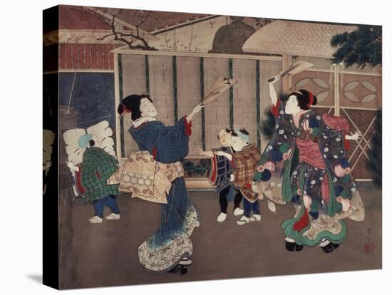 January: Celebrating the New Year, 1860s-Tsukioka Yoshitoshi-Stretched Canvas