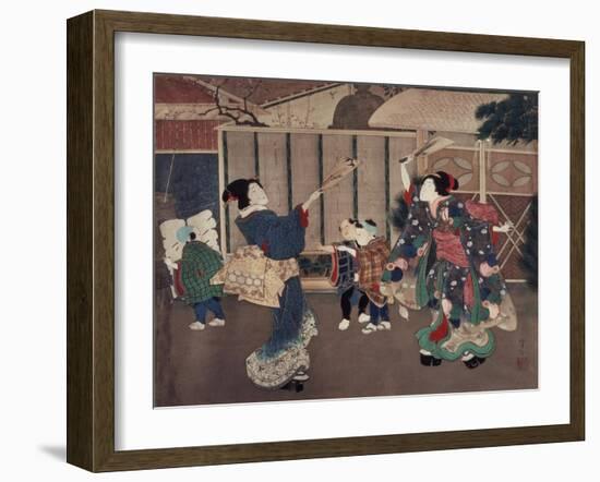 January: Celebrating the New Year, 1860s-Tsukioka Yoshitoshi-Framed Giclee Print