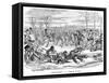 January - Hard Frost, 19th Century-George Cruikshank-Framed Stretched Canvas