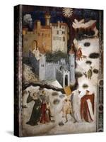 January or Aquarius with Courtiers in Snowball Fight Outside Stenico Castle, c.1400-Venceslao-Stretched Canvas