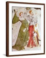 January or Aquarius with Courtiers in Snowball Fight Outside Stenico Castle-Venceslao-Framed Giclee Print