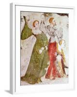 January or Aquarius with Courtiers in Snowball Fight Outside Stenico Castle-Venceslao-Framed Giclee Print