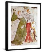 January or Aquarius with Courtiers in Snowball Fight Outside Stenico Castle-Venceslao-Framed Giclee Print