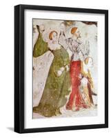 January or Aquarius with Courtiers in Snowball Fight Outside Stenico Castle-Venceslao-Framed Giclee Print