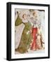 January or Aquarius with Courtiers in Snowball Fight Outside Stenico Castle-Venceslao-Framed Giclee Print