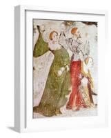 January or Aquarius with Courtiers in Snowball Fight Outside Stenico Castle-Venceslao-Framed Giclee Print