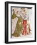 January or Aquarius with Courtiers in Snowball Fight Outside Stenico Castle-Venceslao-Framed Giclee Print