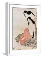 Japan: Abalone Divers-Kitagawa Utamaro-Framed Giclee Print