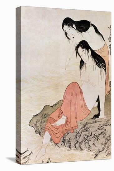 Japan: Abalone Divers-Kitagawa Utamaro-Stretched Canvas