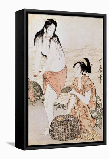 Japan: Abalone Divers-Kitagawa Utamaro-Framed Stretched Canvas