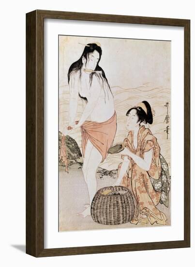 Japan: Abalone Divers-Kitagawa Utamaro-Framed Giclee Print