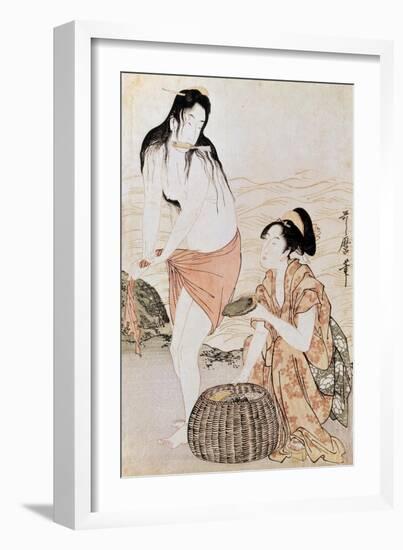 Japan: Abalone Divers-Kitagawa Utamaro-Framed Giclee Print