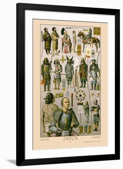 Japan, Ainos Military Costume-Racinet-Framed Art Print