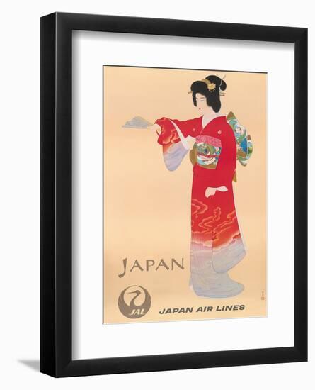 Japan Air Lines, Geisha c.1950’s-Mitsumura-Framed Art Print