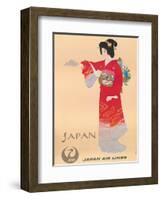 Japan Air Lines, Geisha c.1950’s-Mitsumura-Framed Art Print