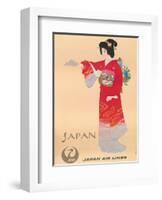 Japan Air Lines, Geisha c.1950’s-Mitsumura-Framed Art Print