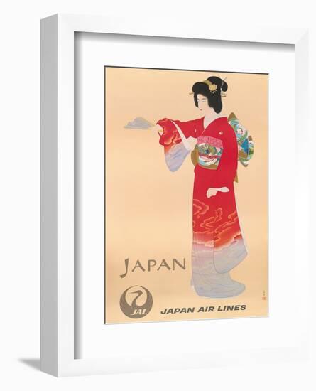 Japan Air Lines, Geisha c.1950’s-Mitsumura-Framed Art Print