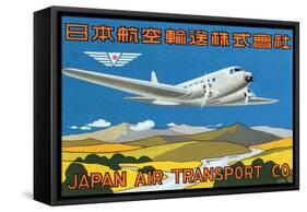 Japan Air Transport Label-null-Framed Stretched Canvas