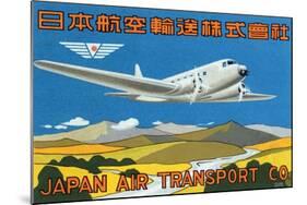 Japan Air Transport Label-null-Mounted Art Print