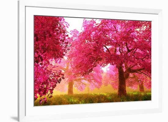 Japan Cherry Blossoms Garden -null-Framed Art Print