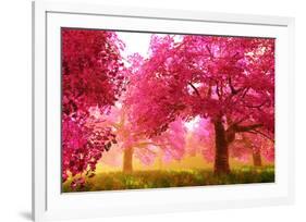 Japan Cherry Blossoms Garden -null-Framed Art Print