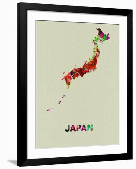 Japan Color Splatter Map-NaxArt-Framed Art Print