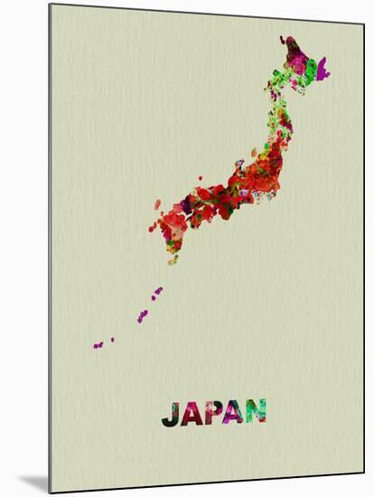 Japan Color Splatter Map-NaxArt-Mounted Art Print