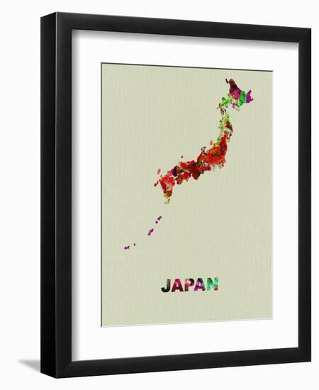 Japan Color Splatter Map-NaxArt-Framed Art Print