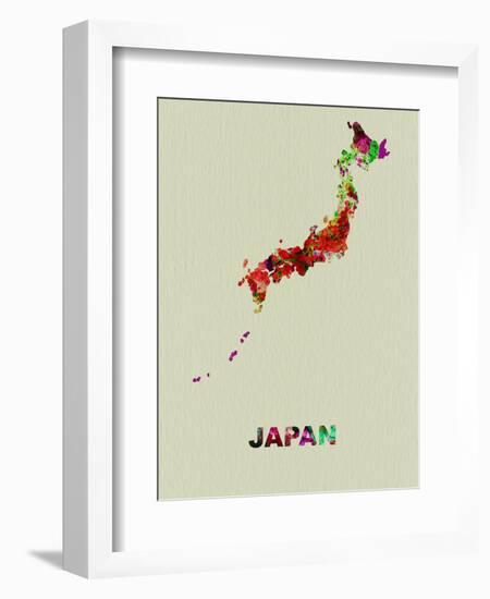 Japan Color Splatter Map-NaxArt-Framed Art Print