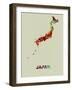 Japan Color Splatter Map-NaxArt-Framed Art Print