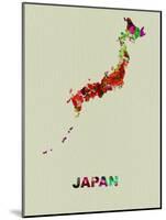 Japan Color Splatter Map-NaxArt-Mounted Art Print