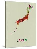 Japan Color Splatter Map-NaxArt-Stretched Canvas