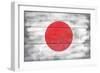 Japan Country Flag - Barnwood Painting-Lantern Press-Framed Art Print