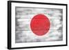 Japan Country Flag - Barnwood Painting-Lantern Press-Framed Art Print