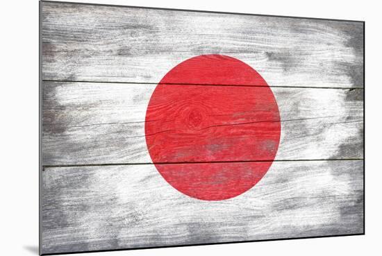 Japan Country Flag - Barnwood Painting-Lantern Press-Mounted Art Print