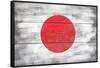 Japan Country Flag - Barnwood Painting-Lantern Press-Framed Stretched Canvas