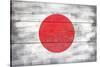 Japan Country Flag - Barnwood Painting-Lantern Press-Stretched Canvas