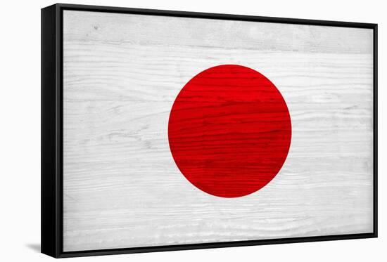 Japan Flag Design with Wood Patterning - Flags of the World Series-Philippe Hugonnard-Framed Stretched Canvas