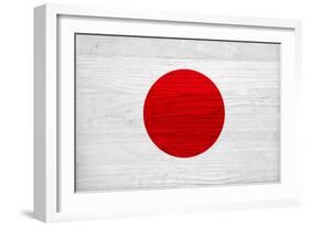 Japan Flag Design with Wood Patterning - Flags of the World Series-Philippe Hugonnard-Framed Art Print