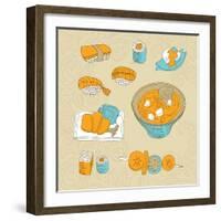 Japan Food Icons - Vector Illustration-venimo-Framed Art Print