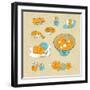 Japan Food Icons - Vector Illustration-venimo-Framed Art Print