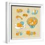 Japan Food Icons - Vector Illustration-venimo-Framed Art Print