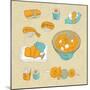 Japan Food Icons - Vector Illustration-venimo-Mounted Art Print