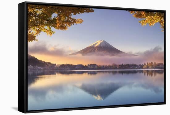 Japan, Fuji - Hakone - Izu National Park, Mt Fuji and Kawaguchi Ko Lake-Michele Falzone-Framed Stretched Canvas