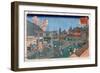 Japan: Hachiman Shrine, 1853-Kuniteru Utagawa-Framed Giclee Print